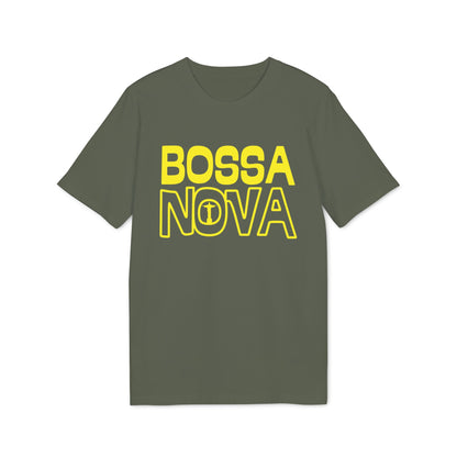 Green t-shirt with yellow "BOSSA NOVA" text and Christ the Redeemer illustration.