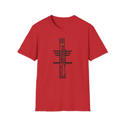 Red t-shirt with black vertical text logo for "PIL NA RES RECORDS".