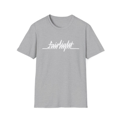Gray t-shirt with white "fairlight" text logo across the chest.