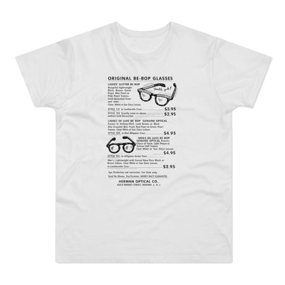 Herman Optical Co. Original Be-Bop Glasses advertisement with styles and prices.