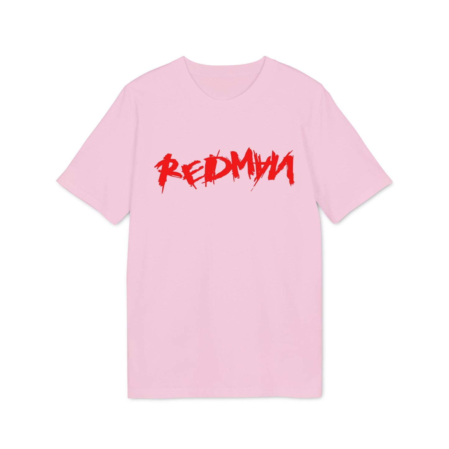 Pink t-shirt with red distressed "REDWAVE" text logo.