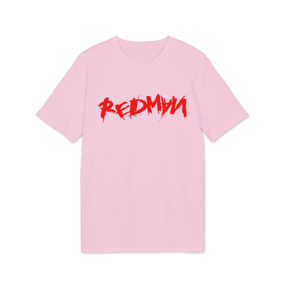 Pink t-shirt with red distressed "REDWAVE" text logo.
