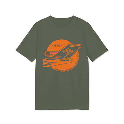 T-shirt with orange Beastie Boys NYC Madison Square Garden 8.20.87 graphic.