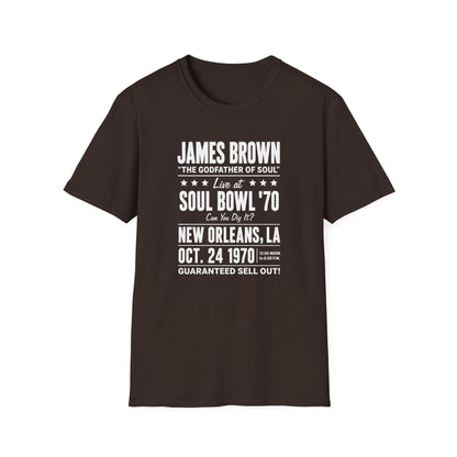 James Brown Soul Bowl '70 New Orleans Oct. 24 1970 T-shirt