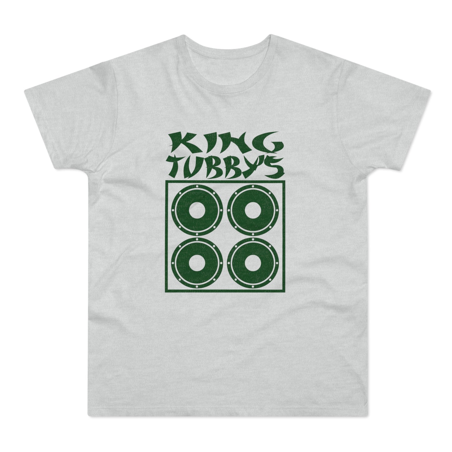 King Tubby's graphic with four circular speakers inside a green square.