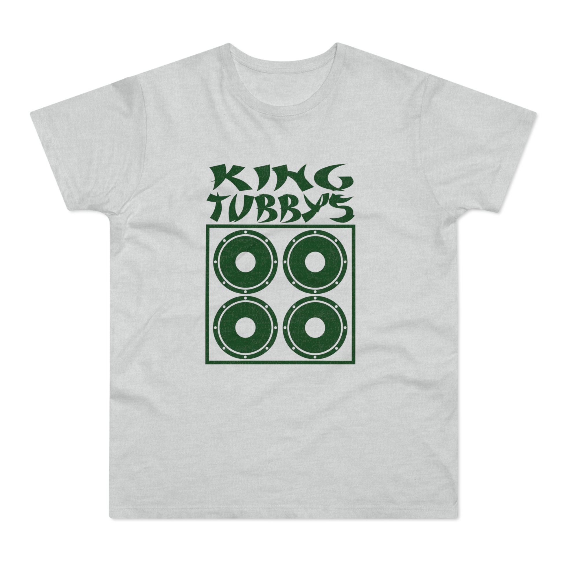 King Tubby's graphic with four circular speakers inside a green square.