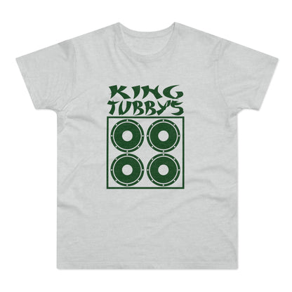 King Tubby's graphic with four circular speakers inside a green square.