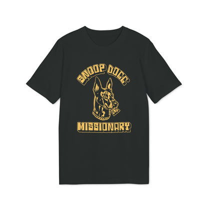Black t-shirt with "Snoop Dogg Missionary" text and a dog graphic.