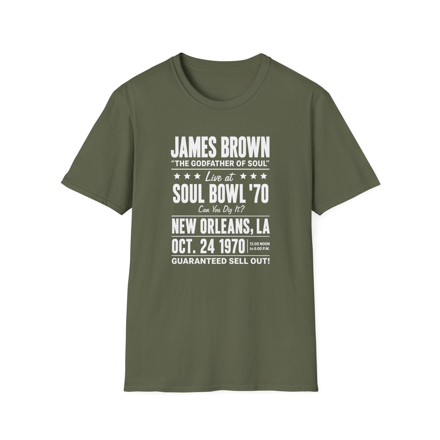 James Brown Soul Bowl '70 t-shirt, New Orleans, Oct. 24, 1970.