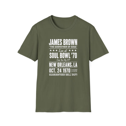 James Brown Soul Bowl '70 t-shirt, New Orleans, Oct. 24, 1970.